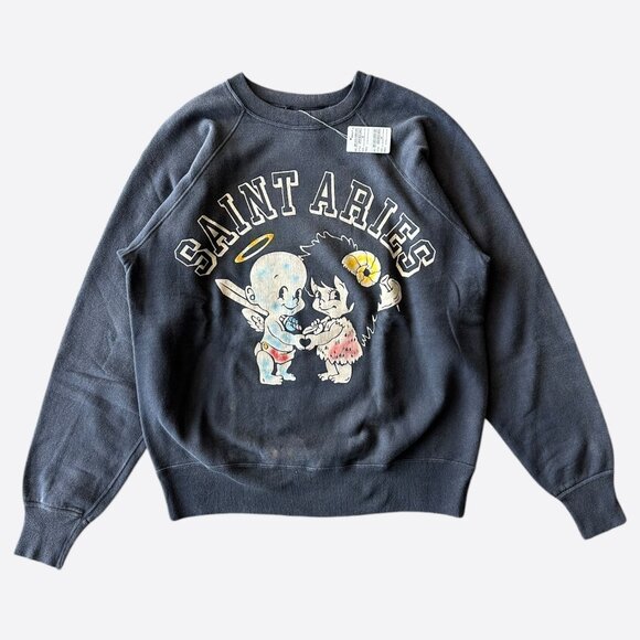 Saint Michael Other - Saint Michael Washed Black Saint Aries Sweatshirt